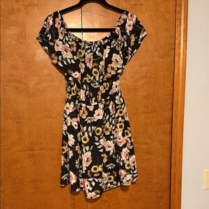 Floral Black Dress